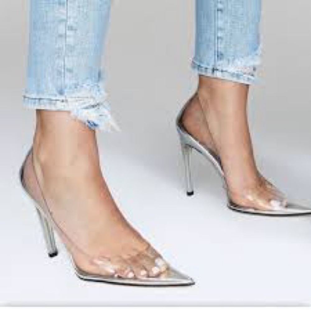 Good American clear / Elegant Silver Women's Heels